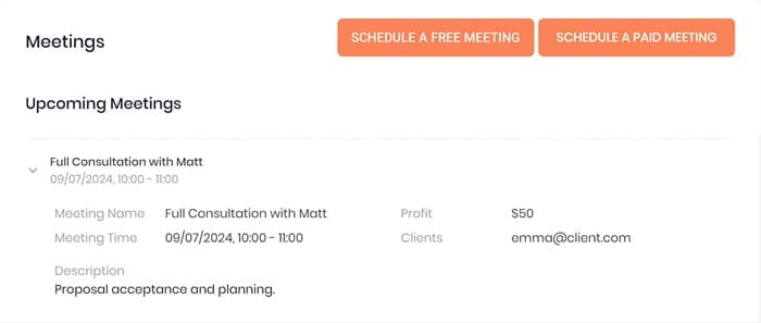 Schedule paid meeting